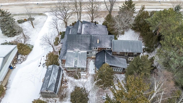 view of snowy aerial view