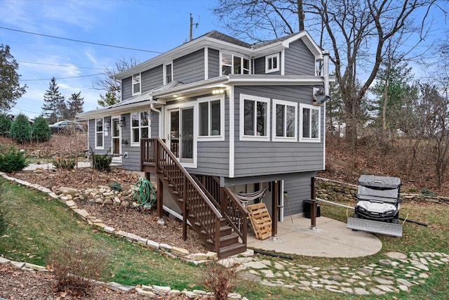 view of front of house with a patio