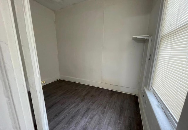 empty room featuring dark hardwood / wood-style floors