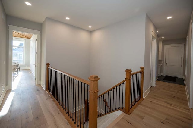 hall featuring light hardwood / wood-style floors