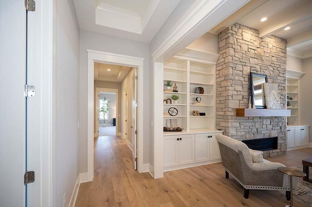 hall featuring light hardwood / wood-style flooring