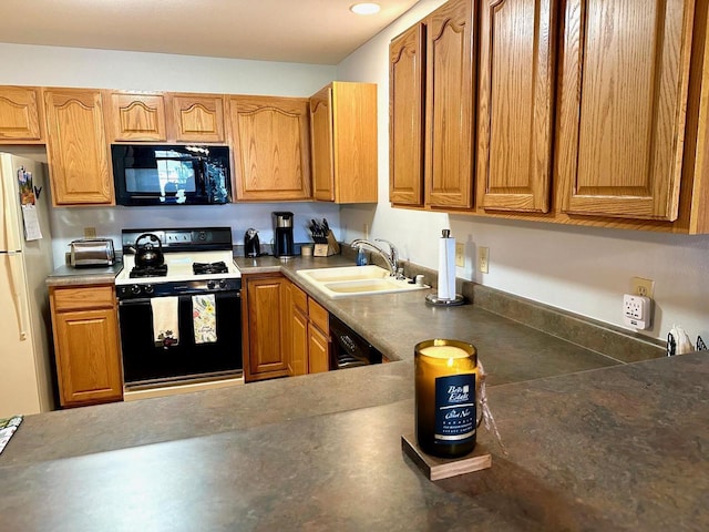 kitchen featuring sink and black appliances