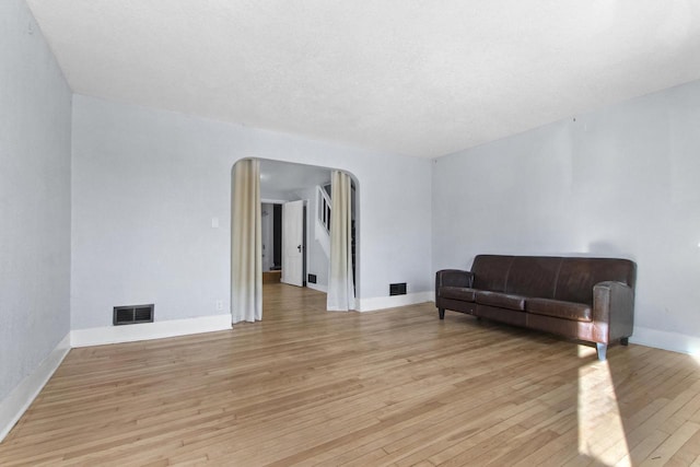 living room with light wood-type flooring