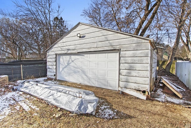 view of garage