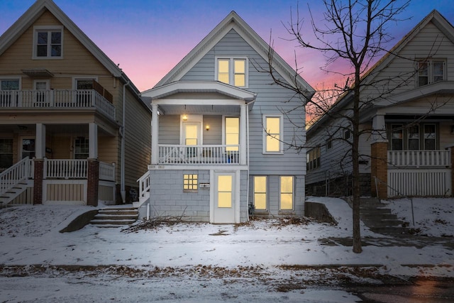 view of front of home with a porch