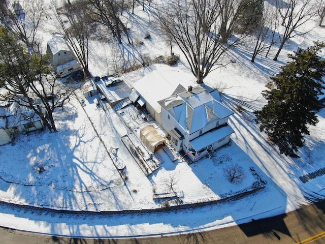 view of snowy aerial view