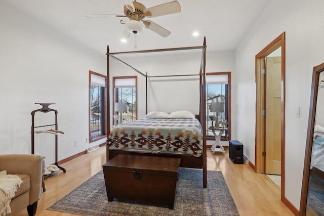 2743 Brooks Ridge Dr, Sun Prairie, WI 53590 - bedroom featuring ceiling fan and light hardwood / wood-style floors