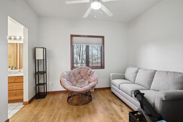 2743 Brooks Ridge Dr, Sun Prairie, WI 53590 - sitting room featuring ceiling fan and light hardwood / wood-style floors
