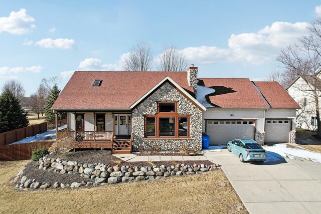 2743 Brooks Ridge Dr, Sun Prairie, WI 53590 - view of front of property with a porch and a garage