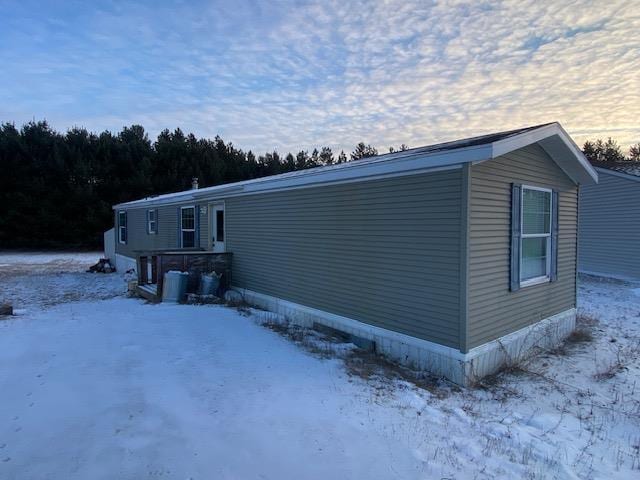 view of snowy exterior