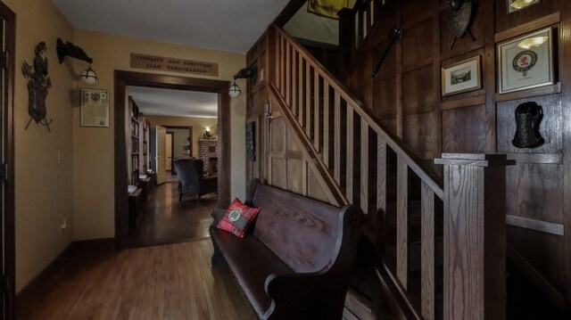 N3684 Claire Rd, Taylor, WI 54659 - staircase featuring wood-type flooring