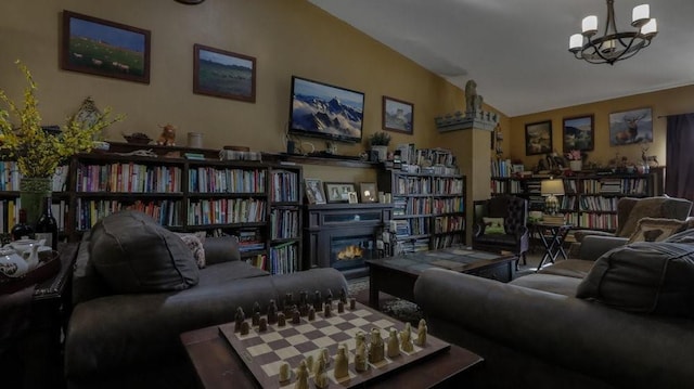 N3684 Claire Rd, Taylor, WI 54659 - sitting room with lofted ceiling and a chandelier