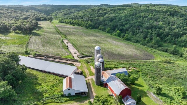 N3684 Claire Rd, Taylor, WI 54659 - birds eye view of property with a rural view
