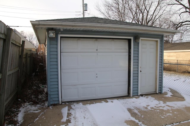 view of garage