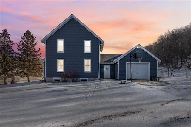 view of front property with a garage