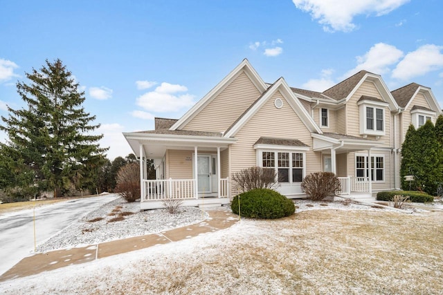 view of front of property with covered porch