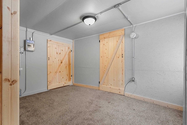 basement with carpet