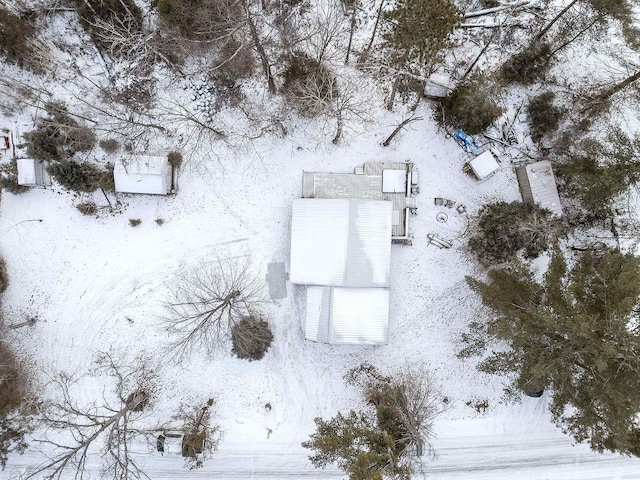 view of snowy aerial view