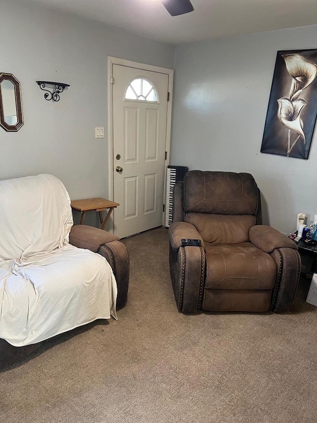 interior space with light colored carpet