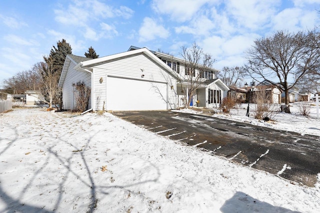 front facade with a garage