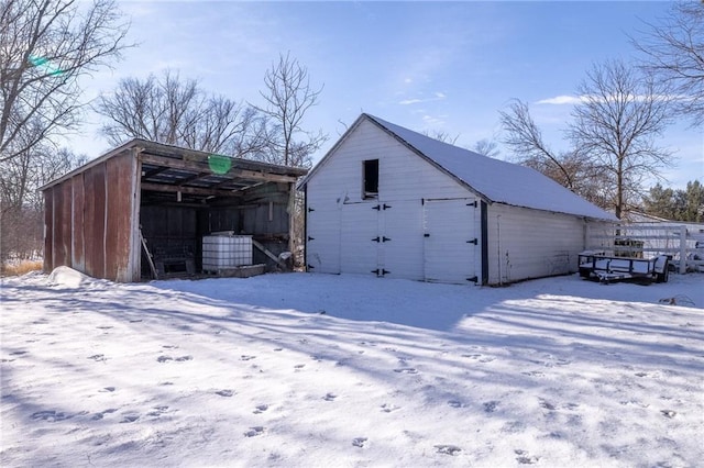 view of snow covered structure