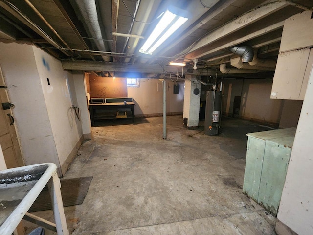 basement with gas water heater