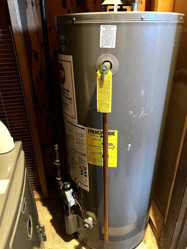 utilities featuring gas water heater