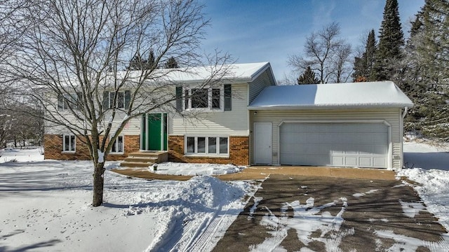 raised ranch with a garage