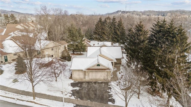 view of snowy aerial view