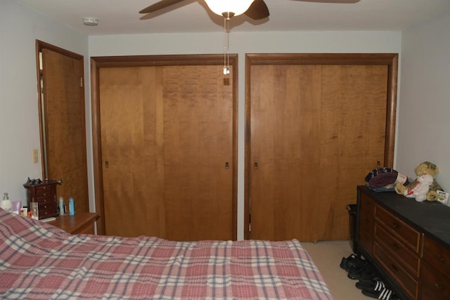 bedroom with ceiling fan