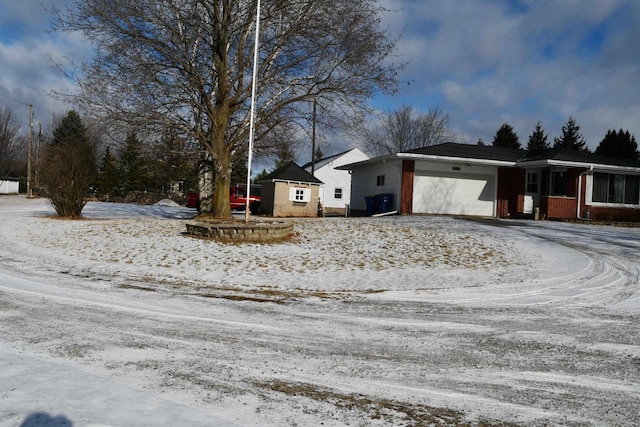 exterior space featuring a garage