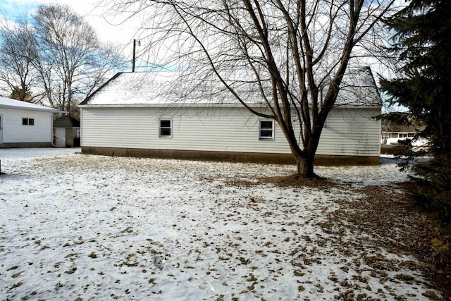 view of snowy exterior