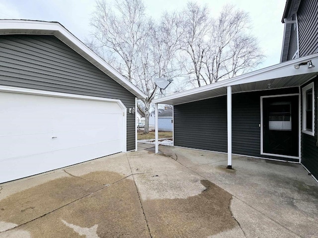 view of garage