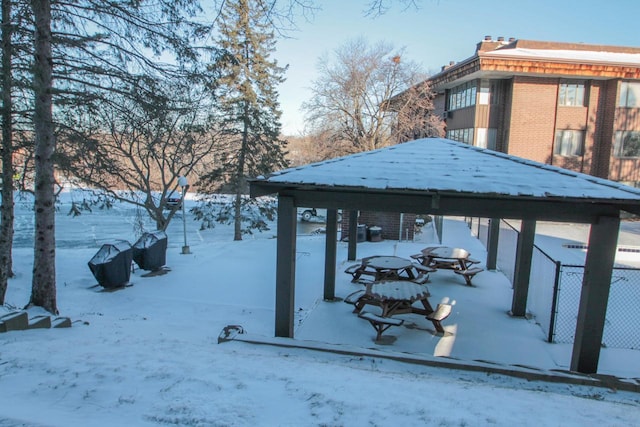 exterior space with a gazebo