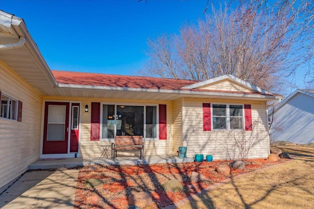 view of single story home