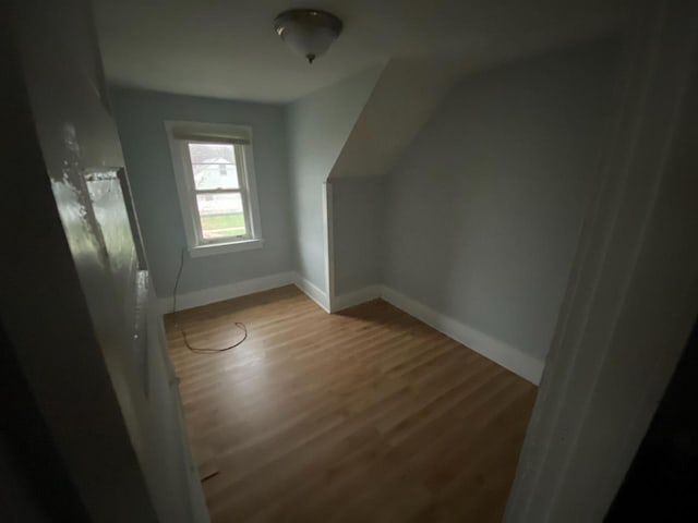 additional living space with light hardwood / wood-style floors