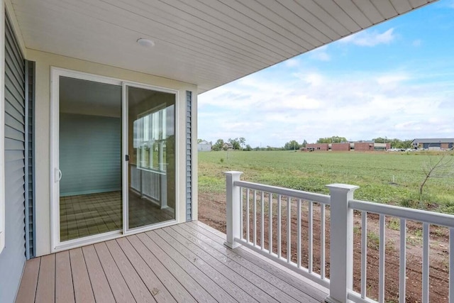 deck with a rural view