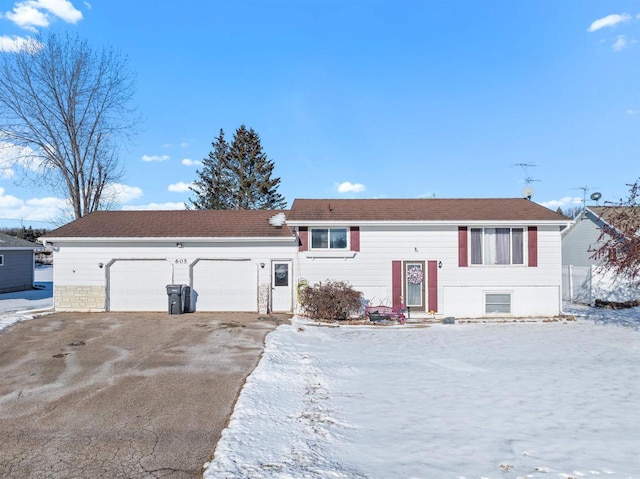 raised ranch with a garage