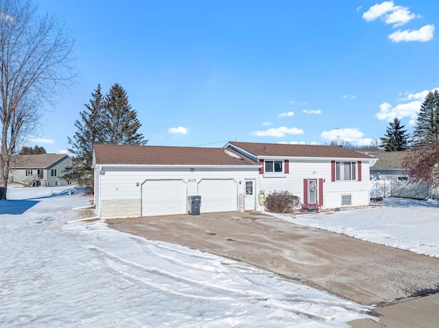 bi-level home with a garage