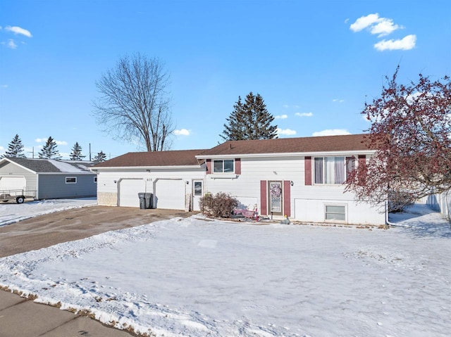 split foyer home with a garage