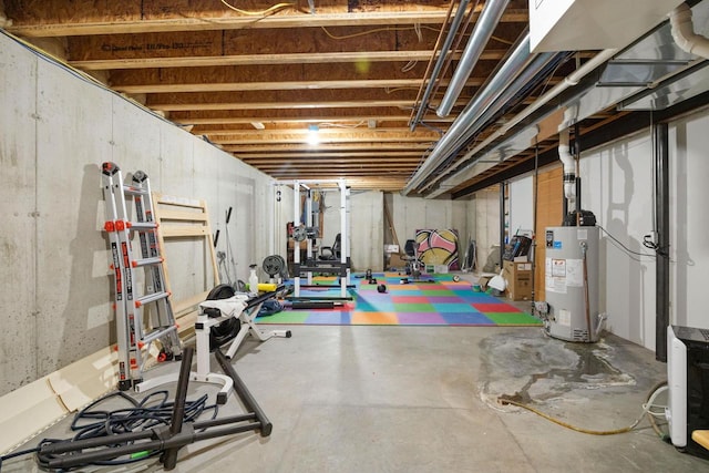 workout room with water heater