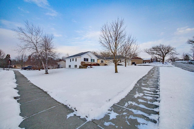 view of yard covered in snow