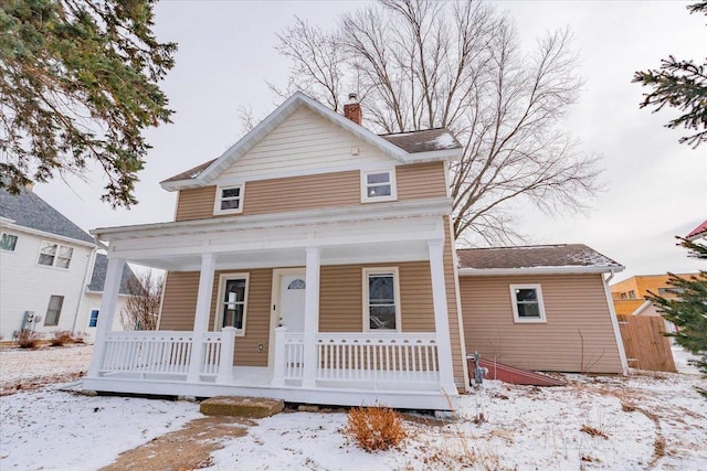 view of front of home with a porch