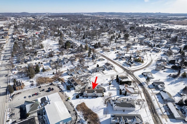 view of snowy aerial view