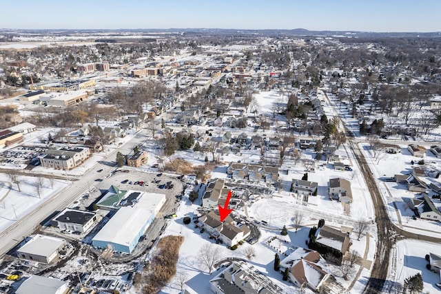 view of snowy aerial view