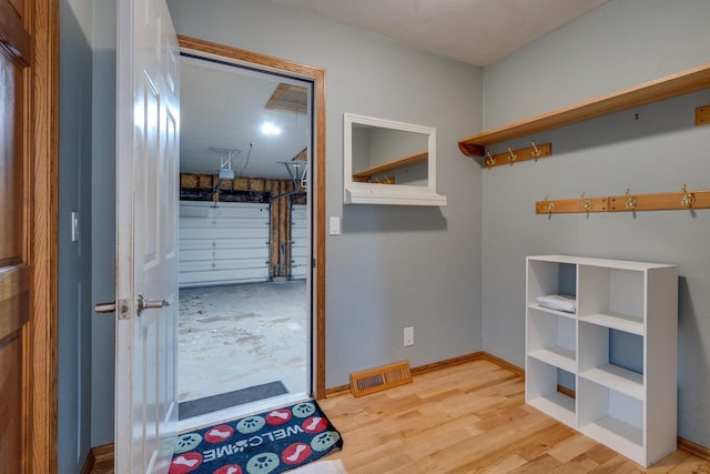 interior space with light hardwood / wood-style flooring