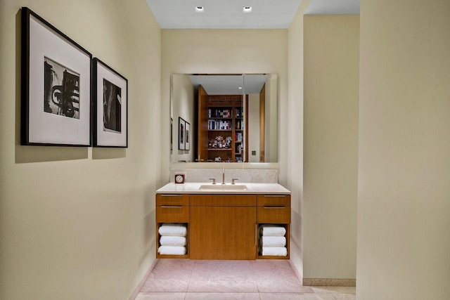 bathroom featuring vanity and tile patterned floors