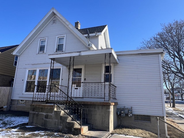 front facade with covered porch