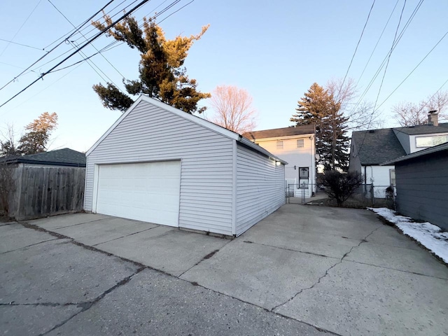 view of garage