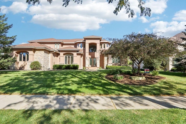 view of front of house with a front yard